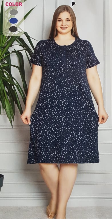 Naktinukai XL, medvilnė, trumpos rankovės