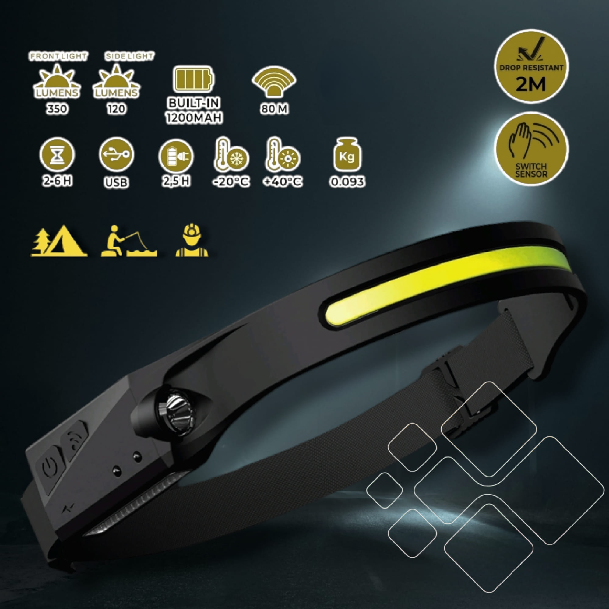 LED galvos žibintas 120lm/350lm IPX4