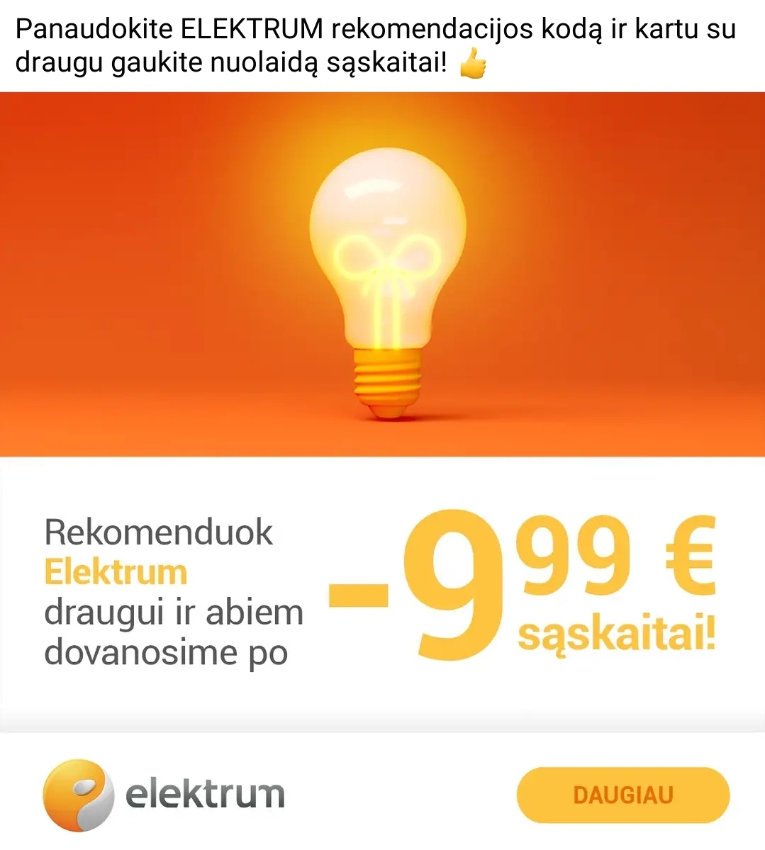 ELEKTRUM Lietuva 15 EUR nuolaidos ir rekomendacijos kodas – H0CNI