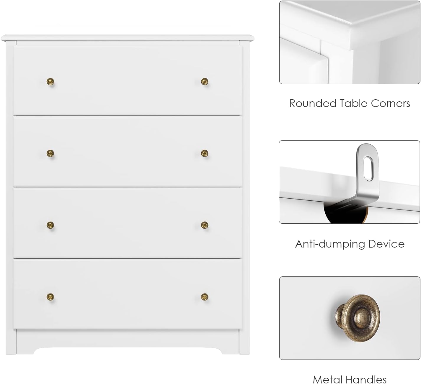 Komoda su 4 stalčiais.