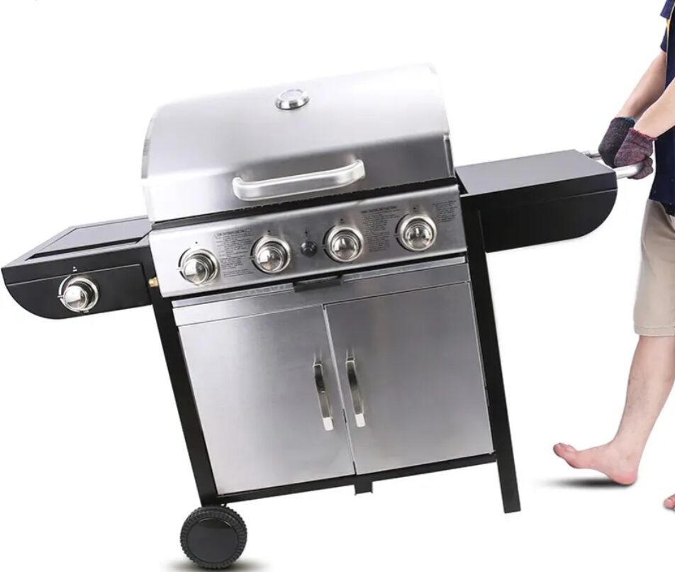 Nerūdijančio plieno, dujinė lauko kepsninė. BBQ-KKBQ8-64+