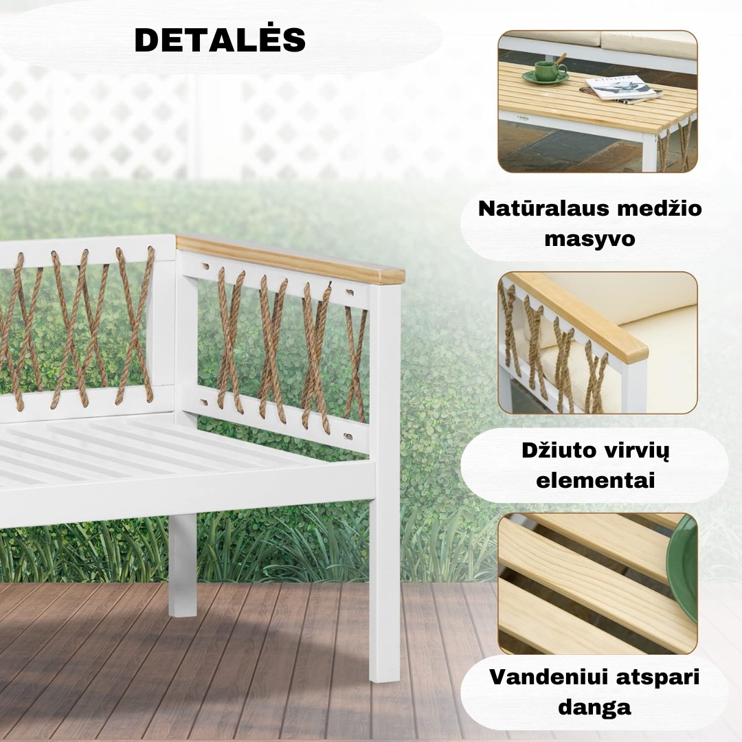 4 dalių lauko baldų komplektas.