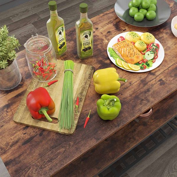 Virtuvinė sala su 3 lentynomis.