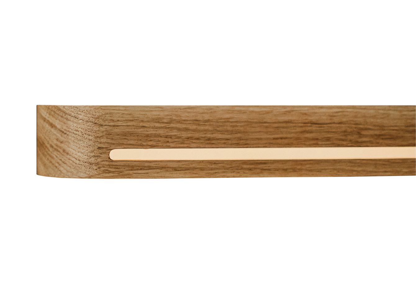 Mūsų pagaminti, pakabinami LED šviestuvai iš medienos (ąžuolo), su pulteliu