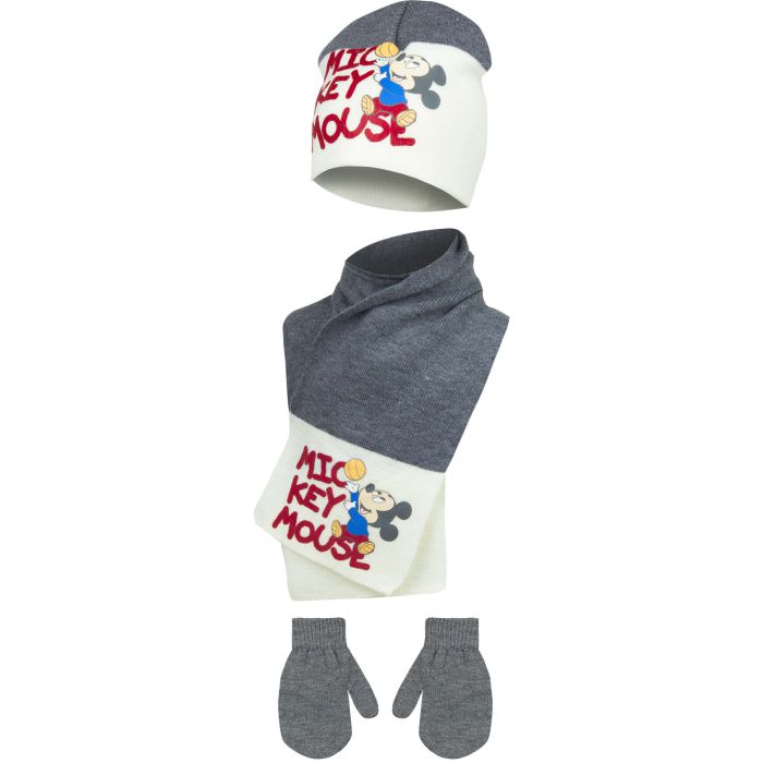 Baltas pilkas 3 dalių komplektas Mickey Mouse