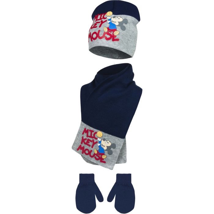 Mėlynas pilkas 3 dalių komplektas Mickey Mouse