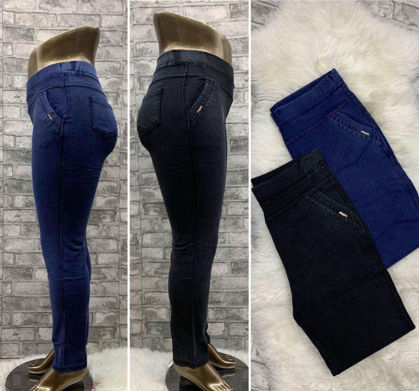 Labai tamprios kelnės džinsų stiliaus, su kišenėmis, juosmuo su guma. Dideli dydžiai iki 5/6XL