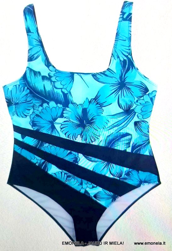 Vientisas maudymosi kostiumėlis ŽYDRĖ.  Dydis etiketėje: 5 XL. 