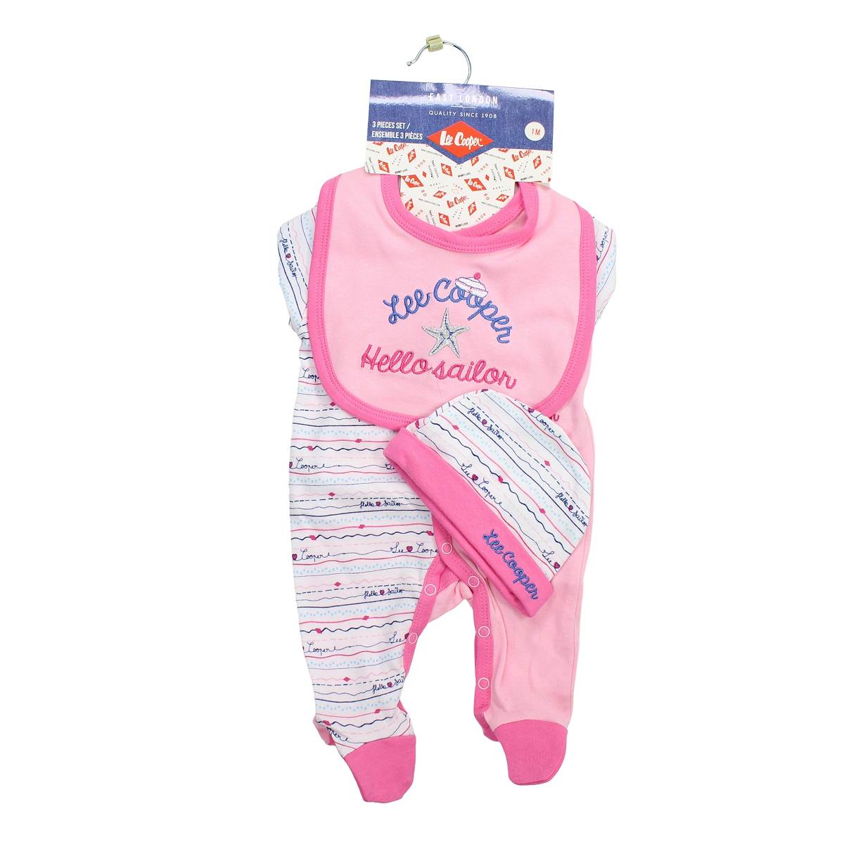 Lee Coopers Pink 3 dalių komplektas kūdikiui