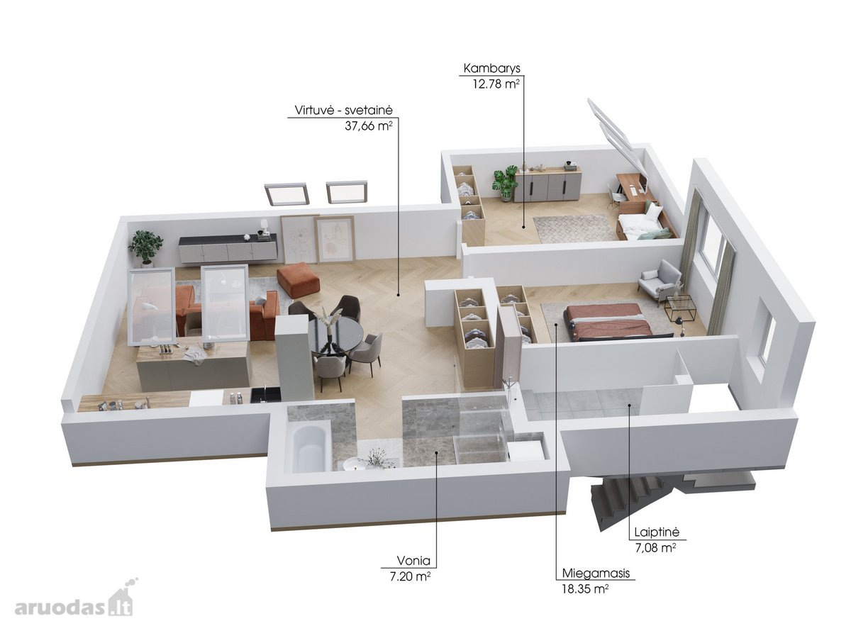 Kaunas, Vilijampolė, Stanaičių g., 3 kambarių butas