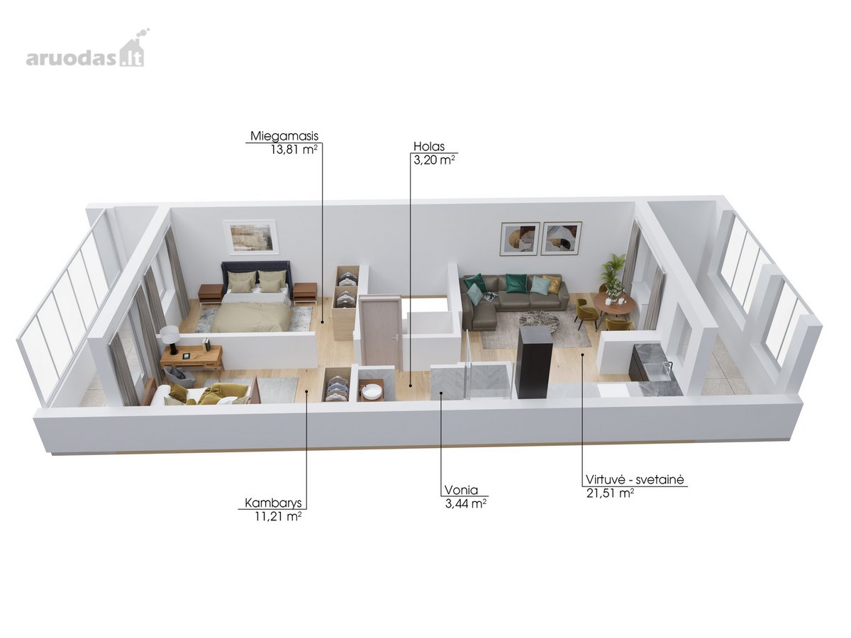 Kaunas, Žemutiniai Kaniūkai, Ramybės g., 3 kambarių butas