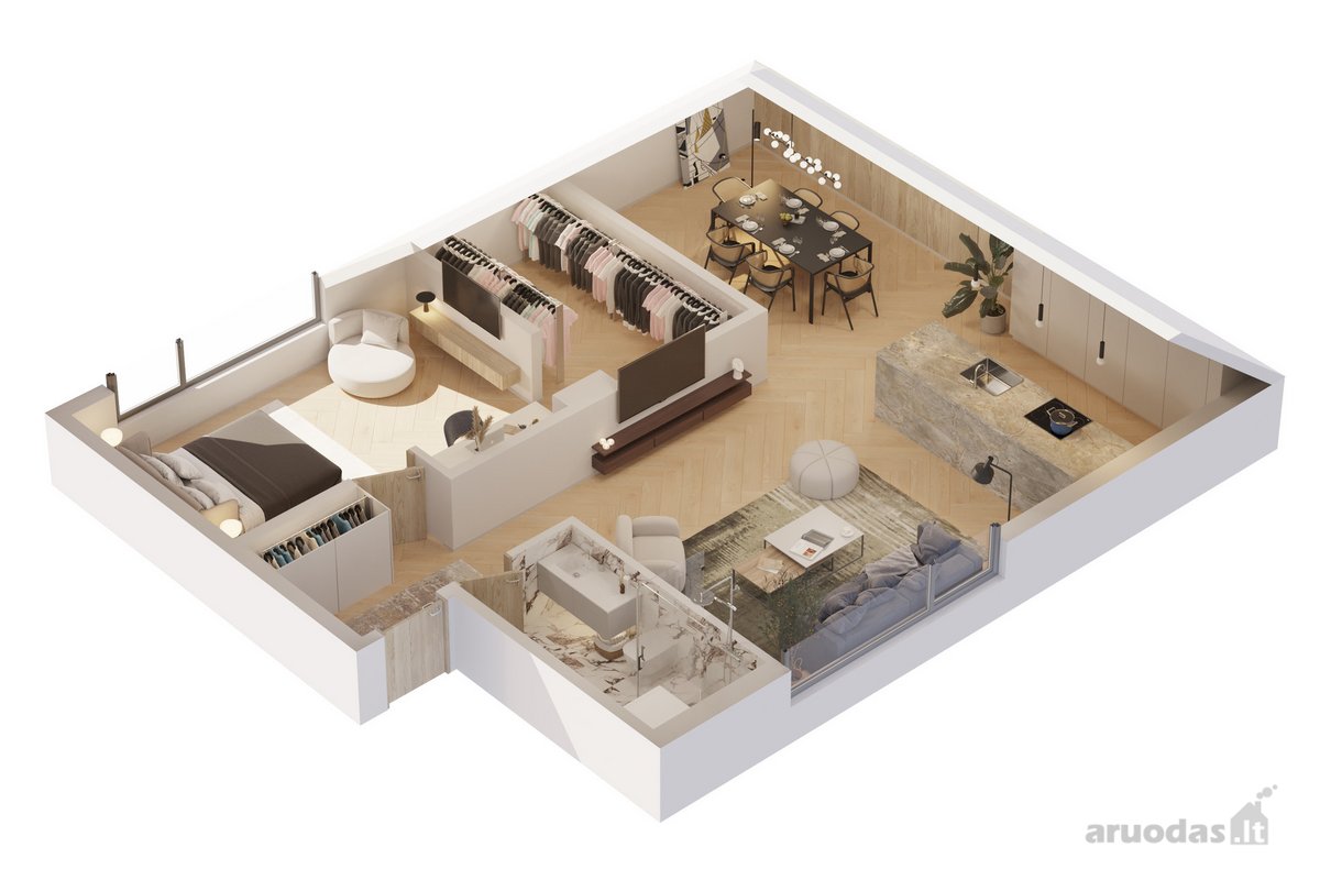 Parduodama erdvi, šviesi palėpė su aru žemės!