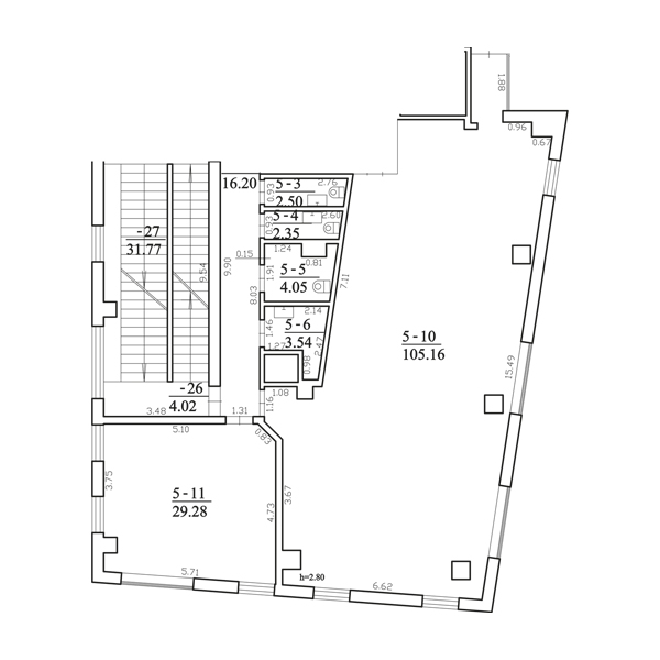 Patalpų paskirtis: administracinė patalpa Adresas: Naujoji Uosto g. Klaipėda Patalpų plotas: 279.16 kv.m.