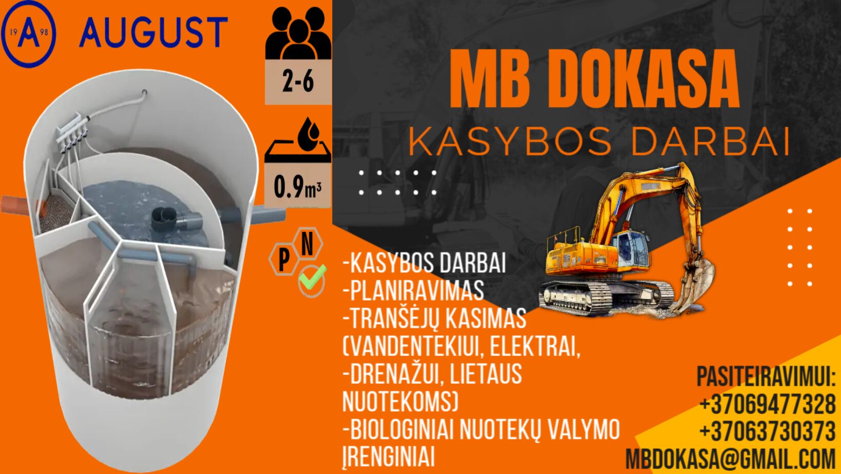 August įrenginiai, lietaus nuotekos, drenažas, gerbūvis