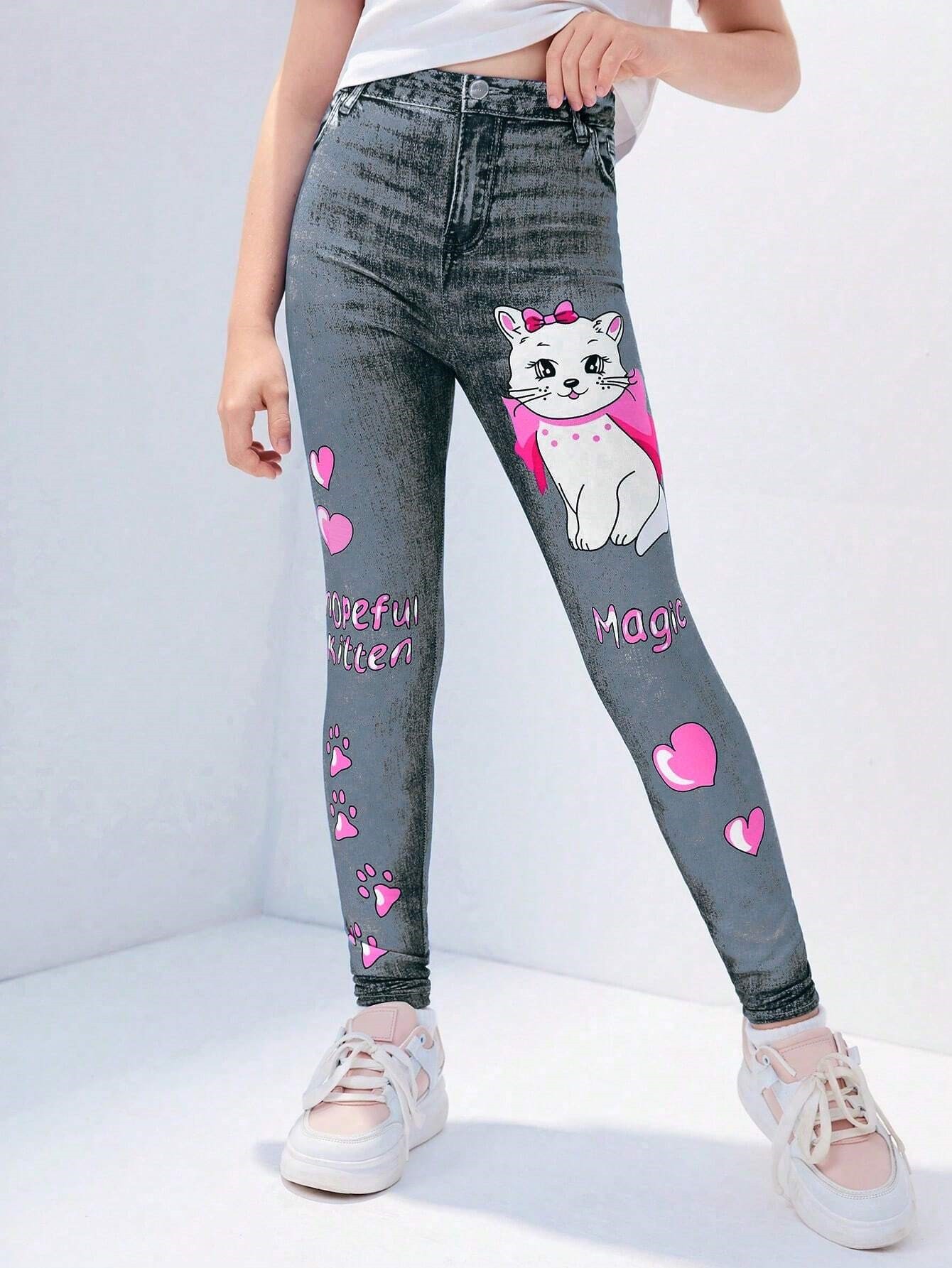 Pilkos džinsų imitacijos tamprės