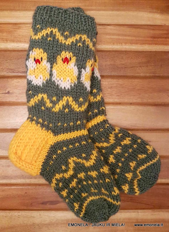 Megztos kojinės vaikams VIŠČIUKAS-CYPSIUKAS