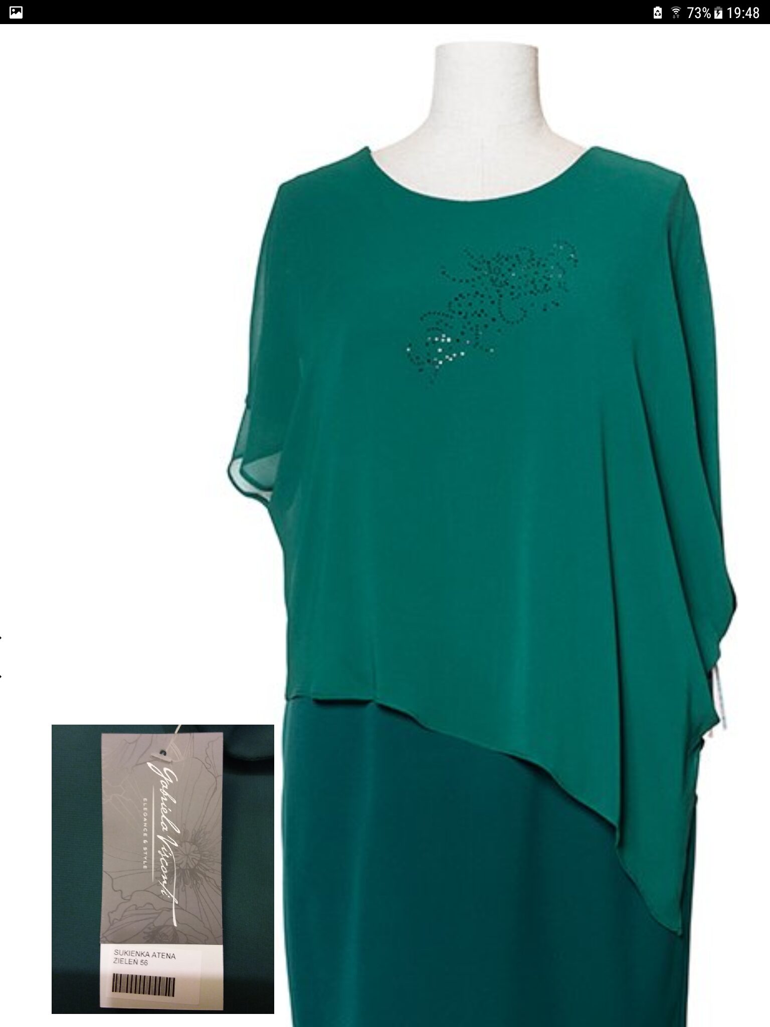 Suknelė ATĖNĖ, žalia, 56 d.