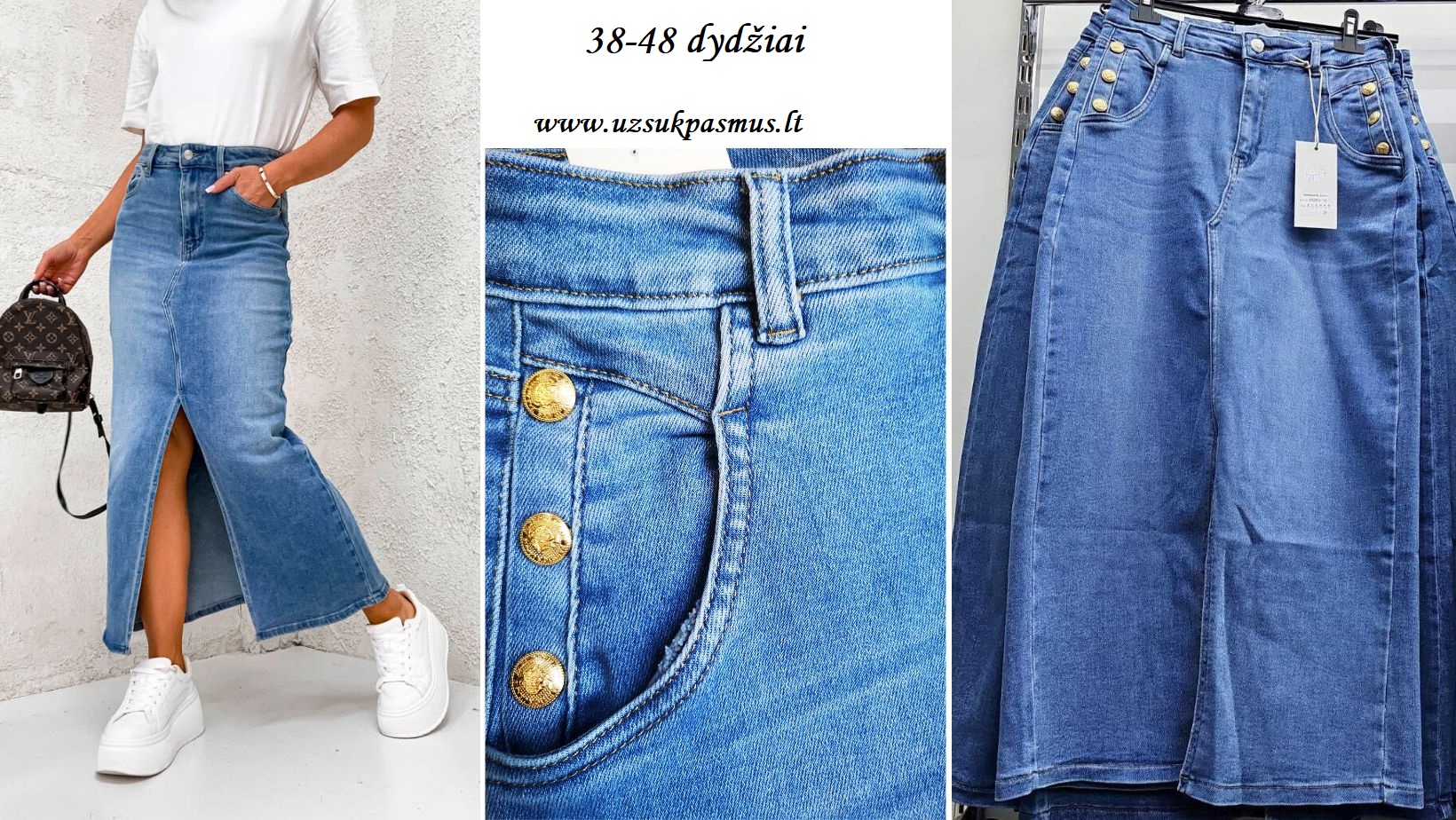 Džinsinis sijonas apkūnesnėms