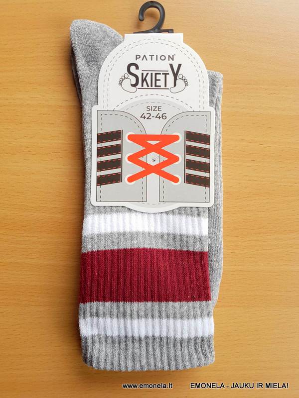 Kojinės PATION SKIETY Dydis: 38-41, 42-46, pilkos