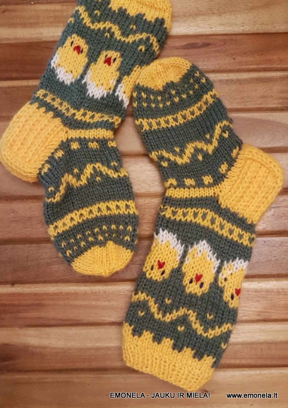 Megztos kojinės vaikams VIŠČIUKAS-CYPSIUKAS