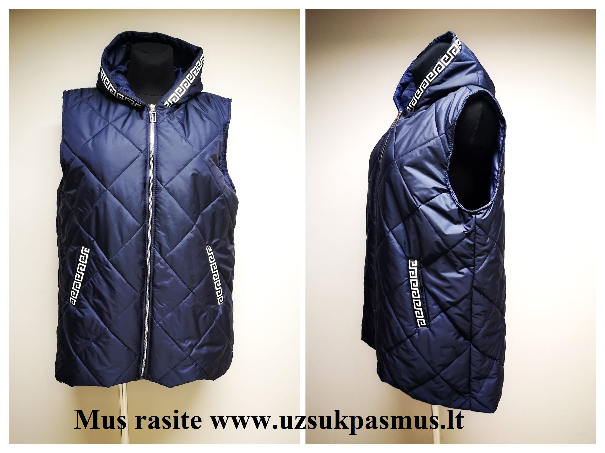 Liemenės su kapišonu apkūnioms damoms