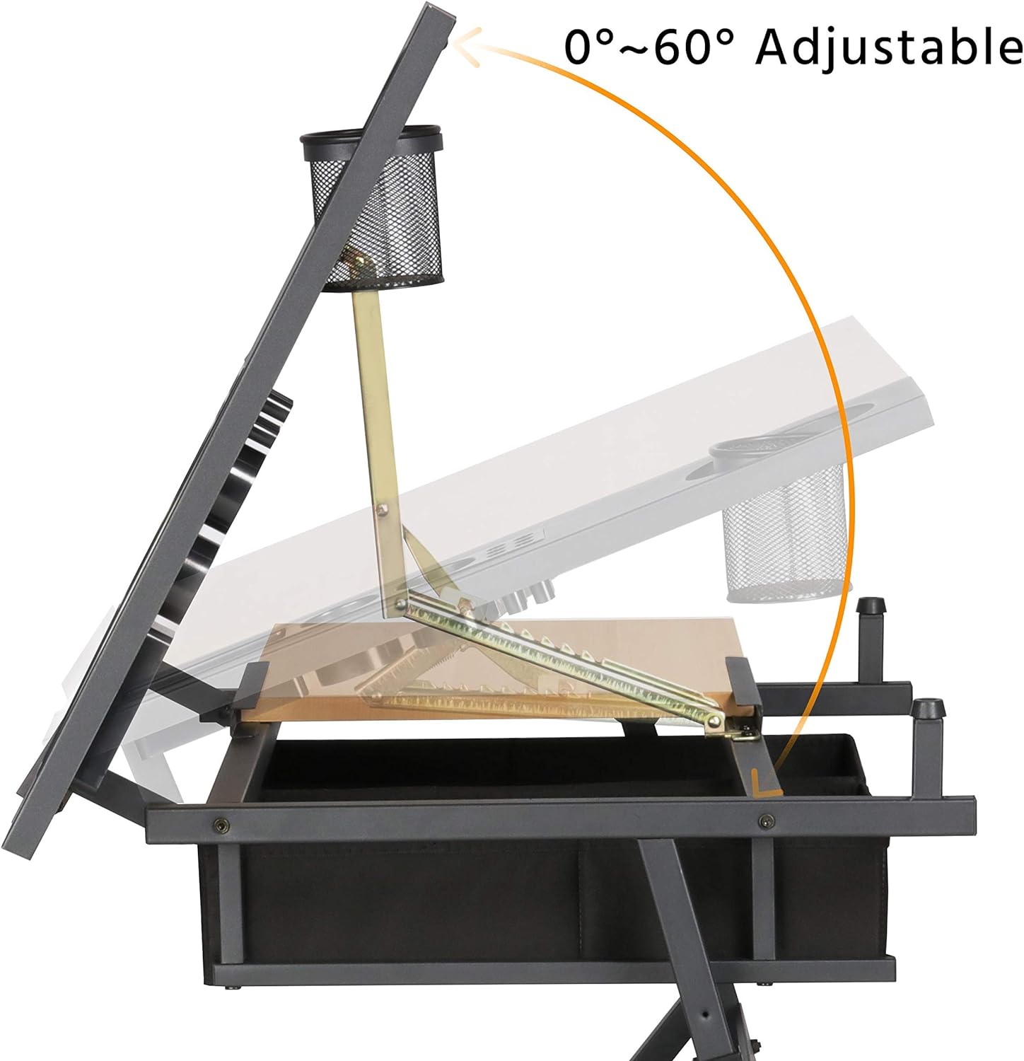 Reguliuojamo aukščio darbo (piešimo, braižymo) stalas.