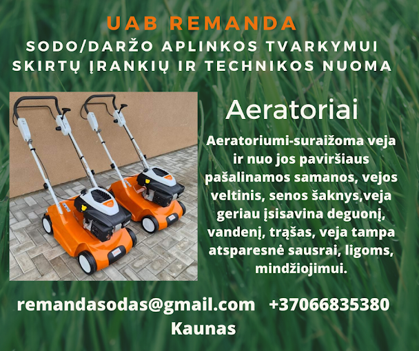 Sodo daržo technikos ir įrankių nuoma