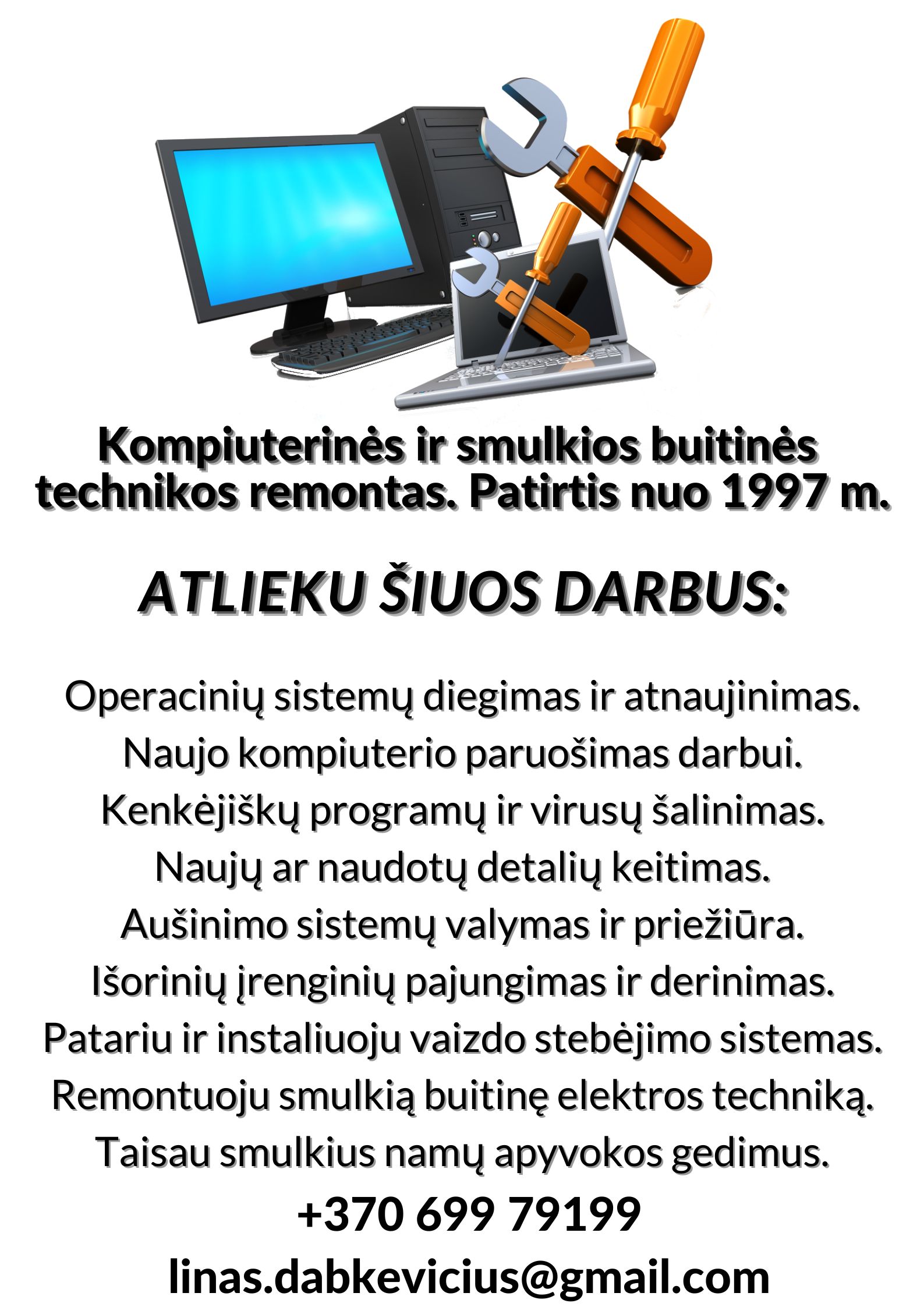 Smulkios buitiės ir elektronikos aptarnavimas