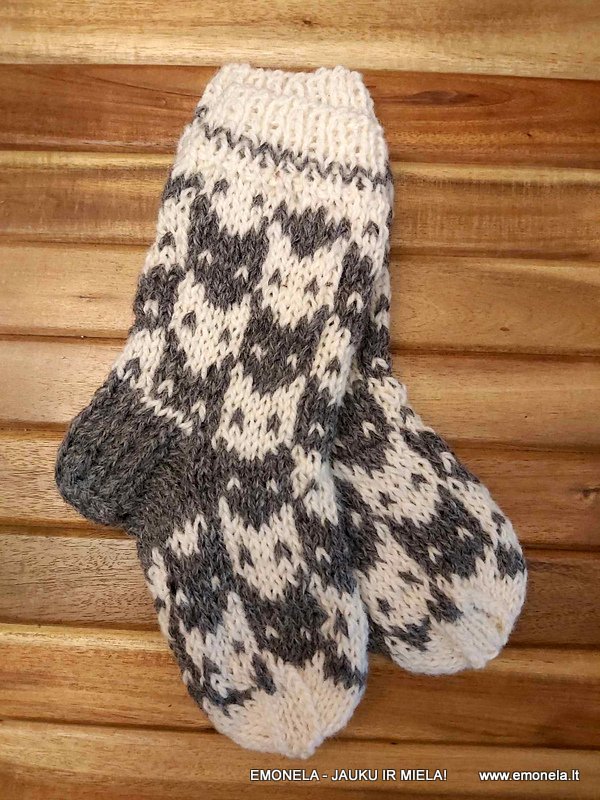 Megztos kojinės su KATINĖLIAIS