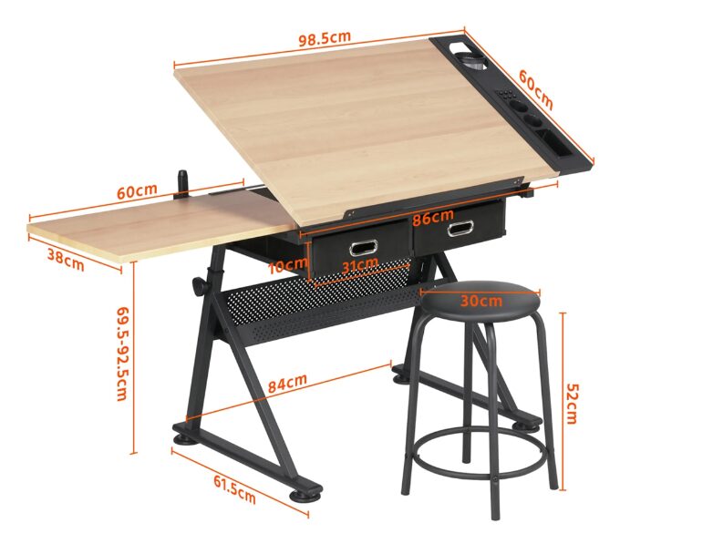 Reguliuojamo aukščio darbo (piešimo, braižymo) stalas.
