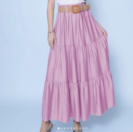 Ilgas, bohemiško stiliaus, medvilninis sijonas