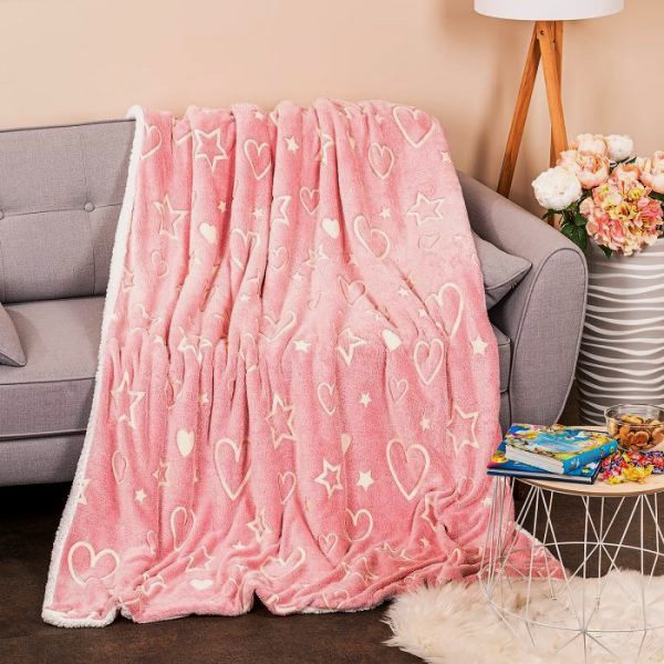 Tamsoje šviečiantys unikalūs mikrofibros pledai