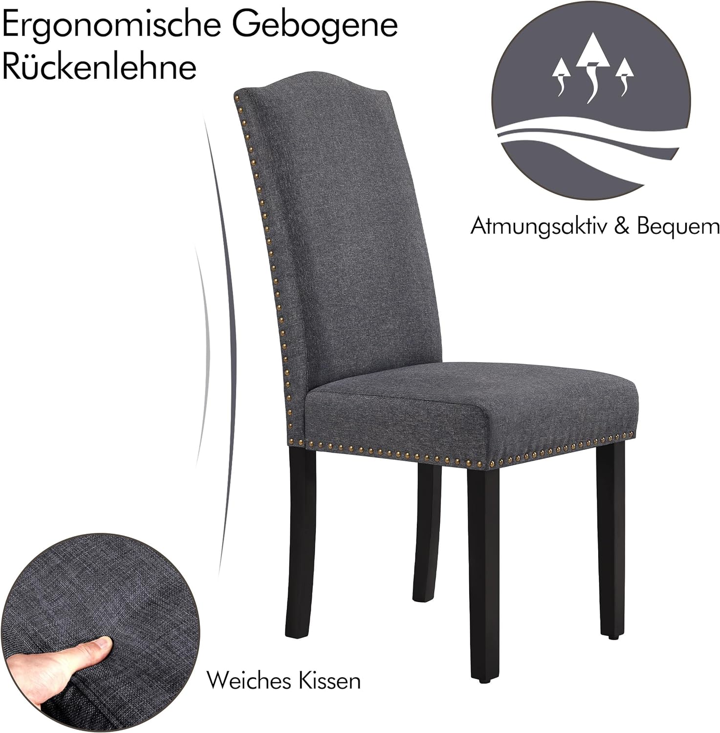 2-iejų kėdžių rinkinys aukštu atlošu.