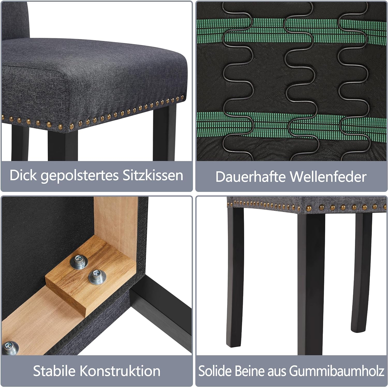 2-iejų kėdžių rinkinys aukštu atlošu.