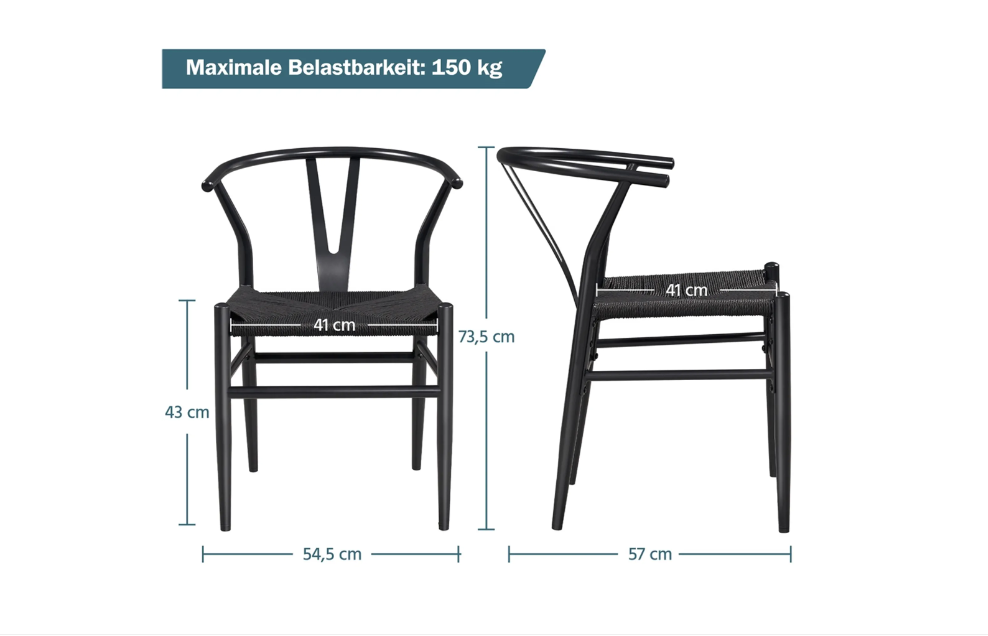 Stilingas pintų kėdžių komplektas iš 2 vnt.