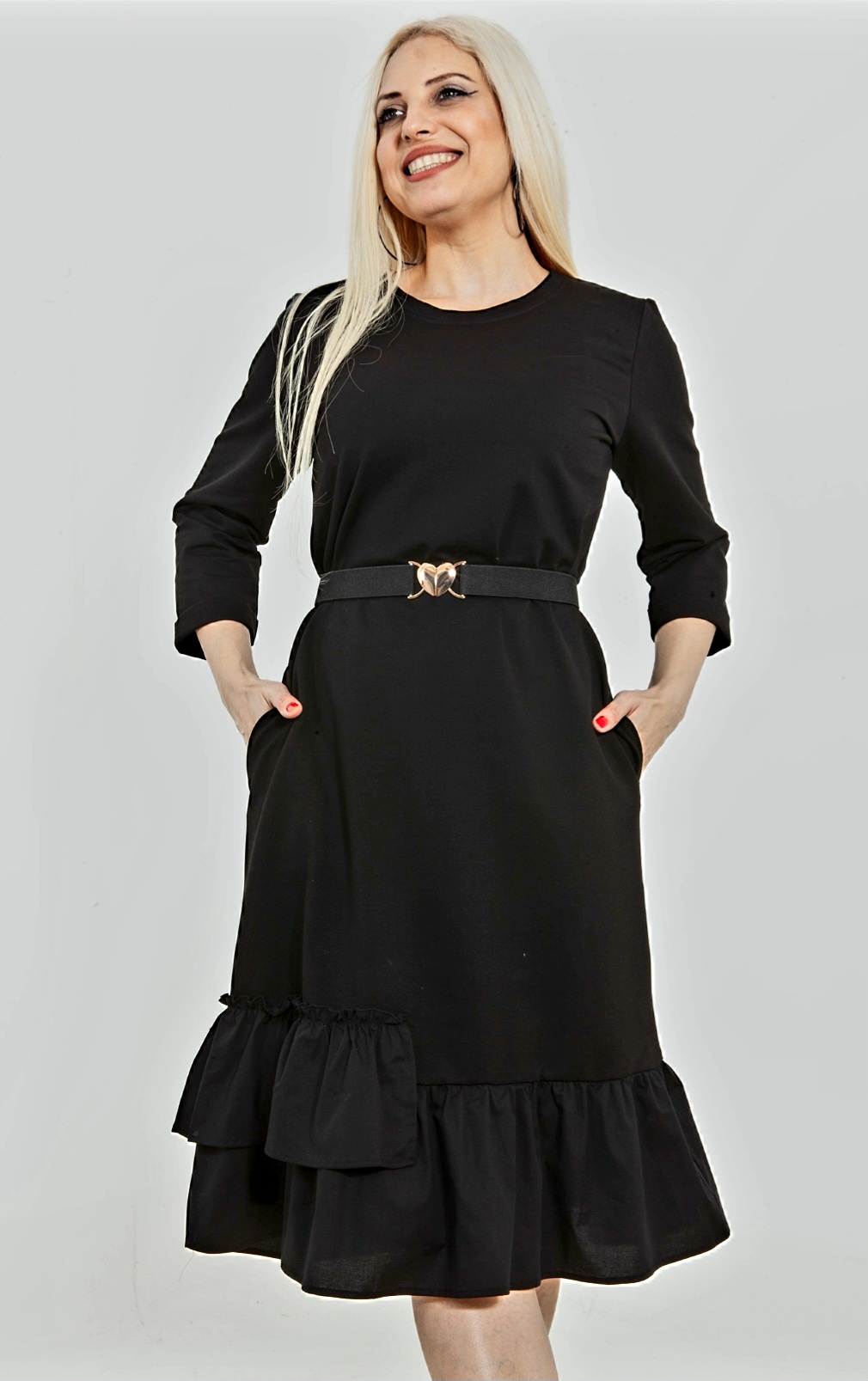 Kilpinio trikotažo suknelė