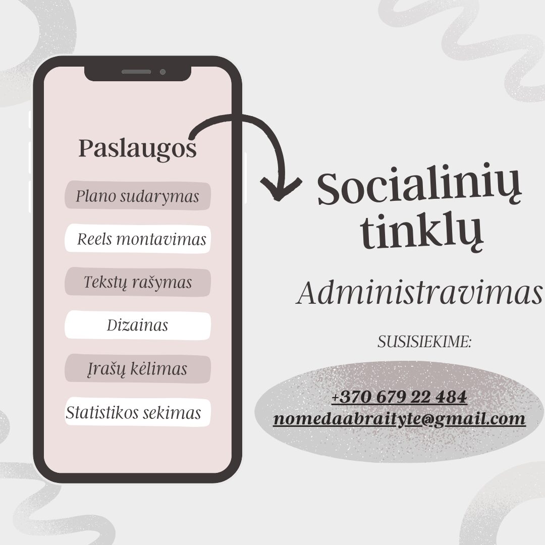 Socialinių tinklų administravimas / turinio kūrimas