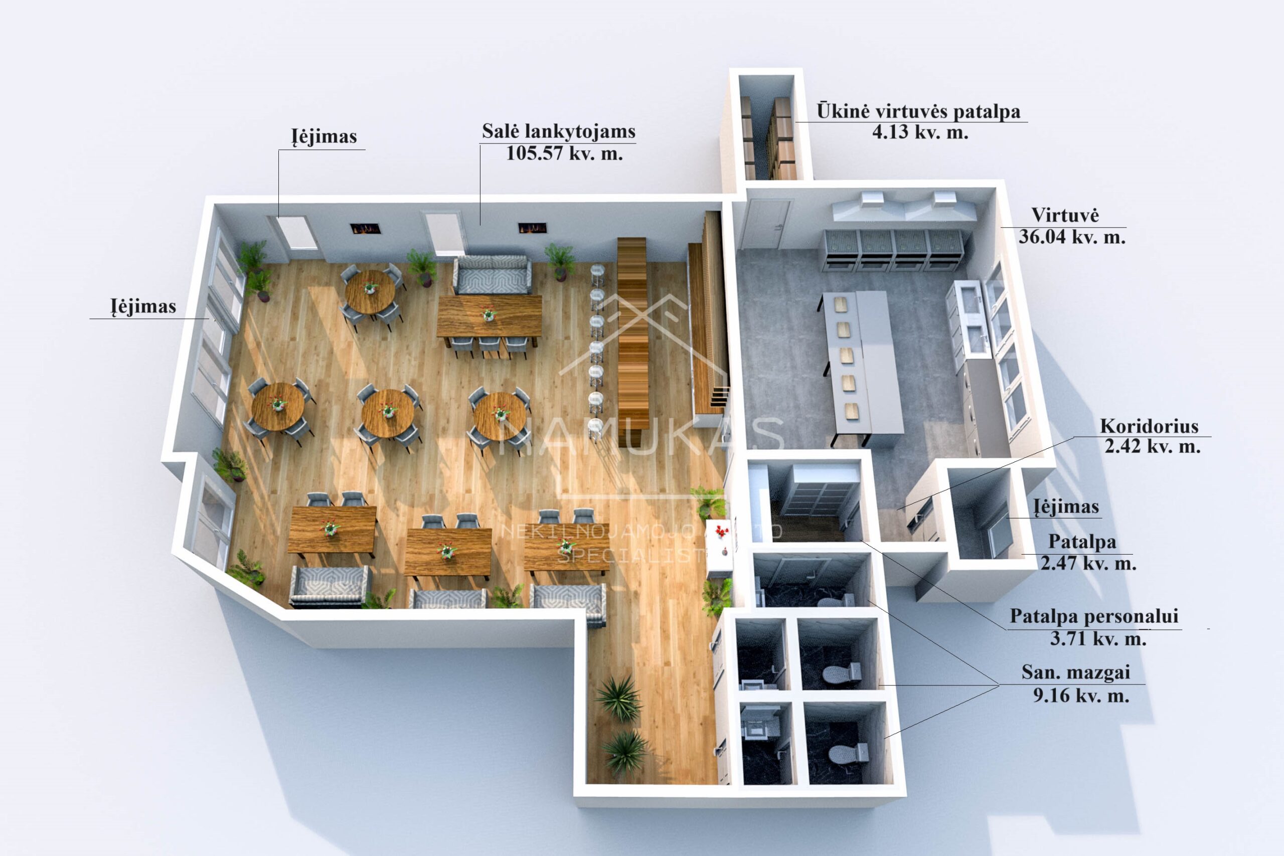 CENTRINĖJE Klaipėdos miesto dalyje, verslo centre „Danė“ išnuomojamos patalpos KAVINĖS/RESTORANO VERSLUI!