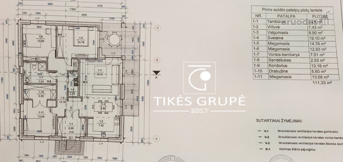 Parduodamas 111 kv.m. namas. Sklypas 5 arai.