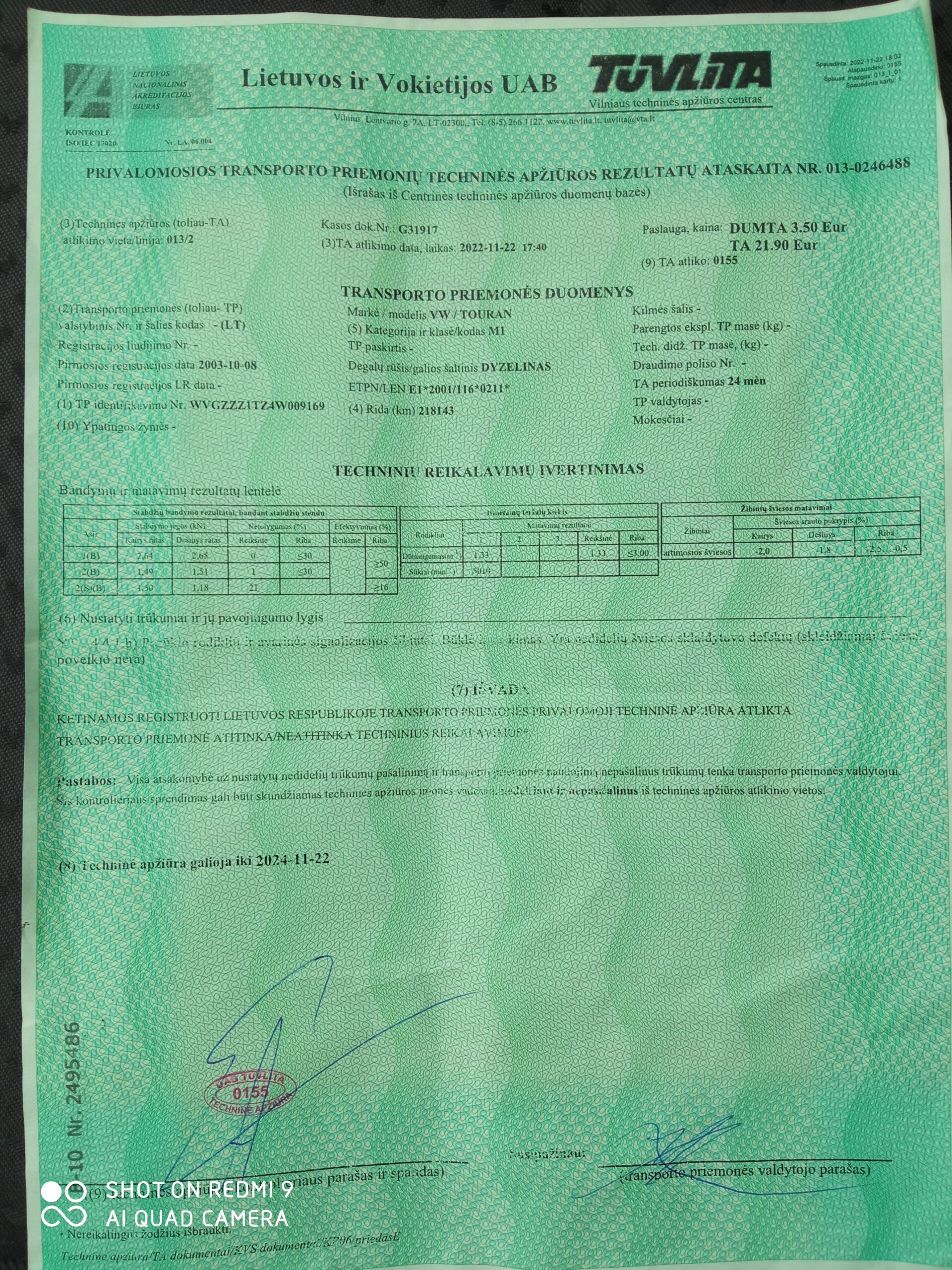 Parduodu VW / TOURAN 2003 metų 1.9 TDI 74KW.