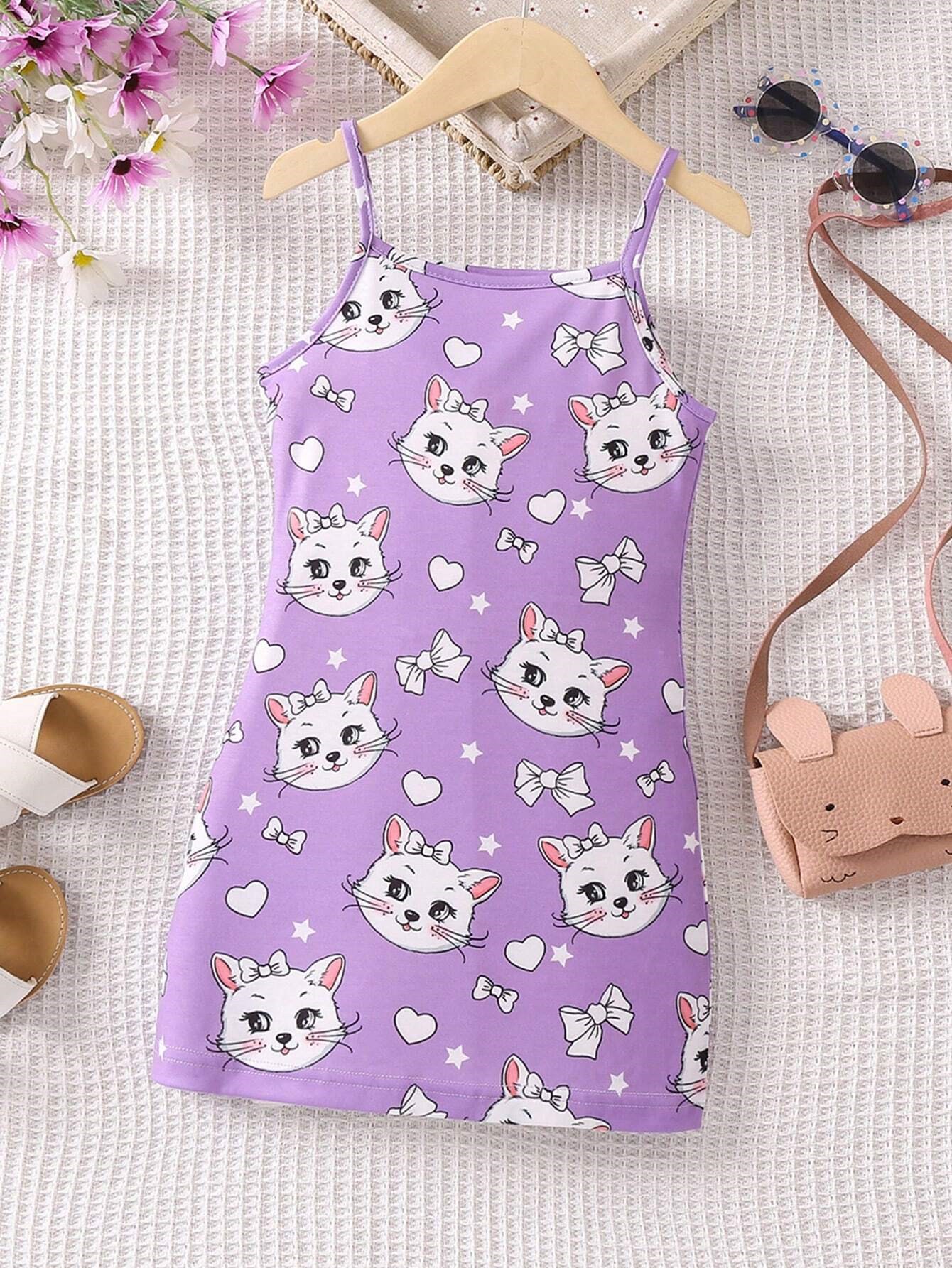 Violetinė suknelė Balta katytė