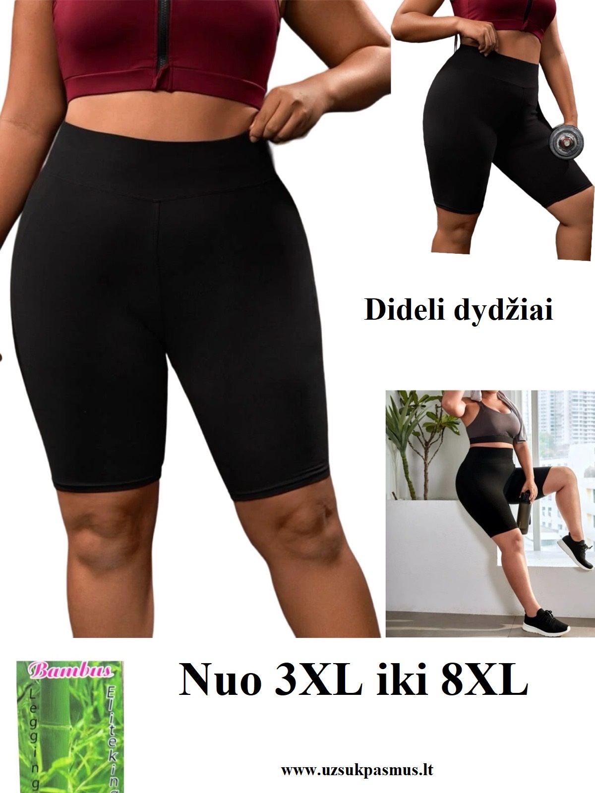 Biker stiliaus bambukiniai kapriai apkūnioms