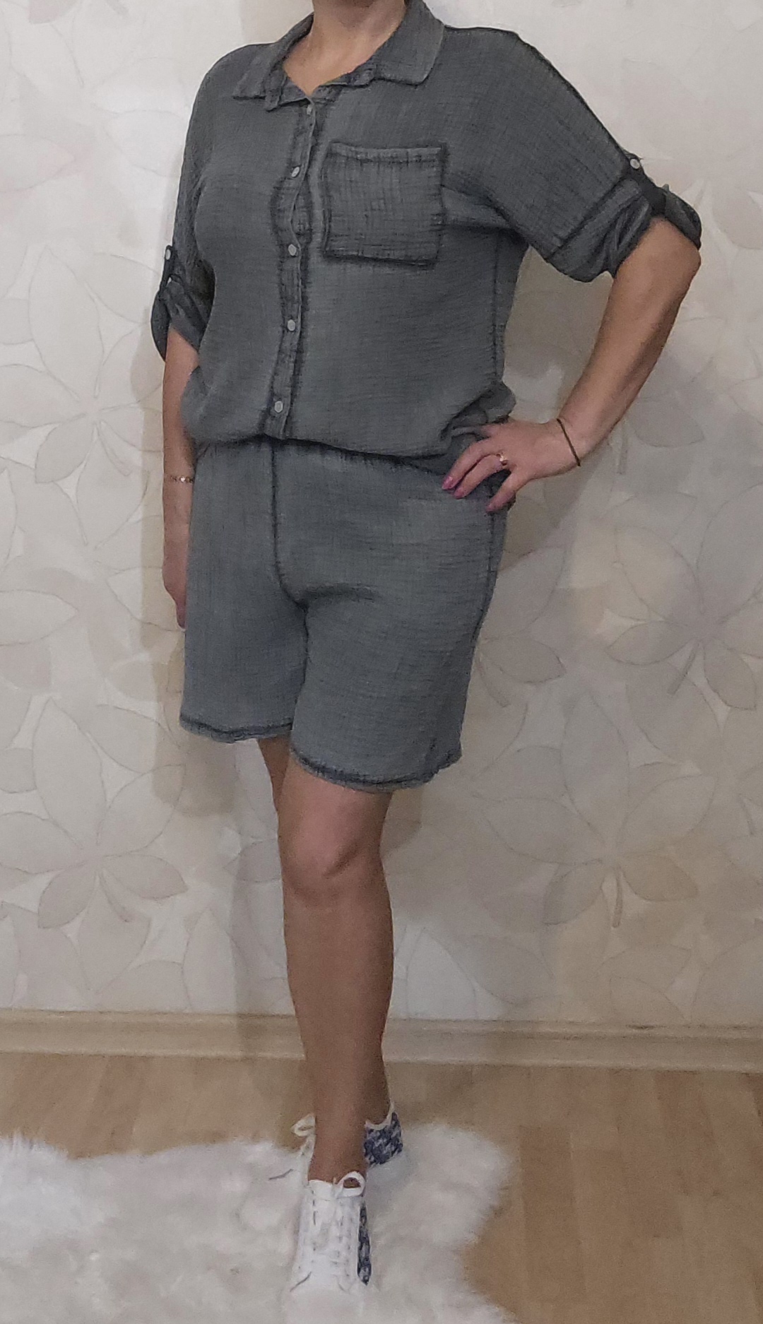 Marškinių ir šortų komplektas, muslinas