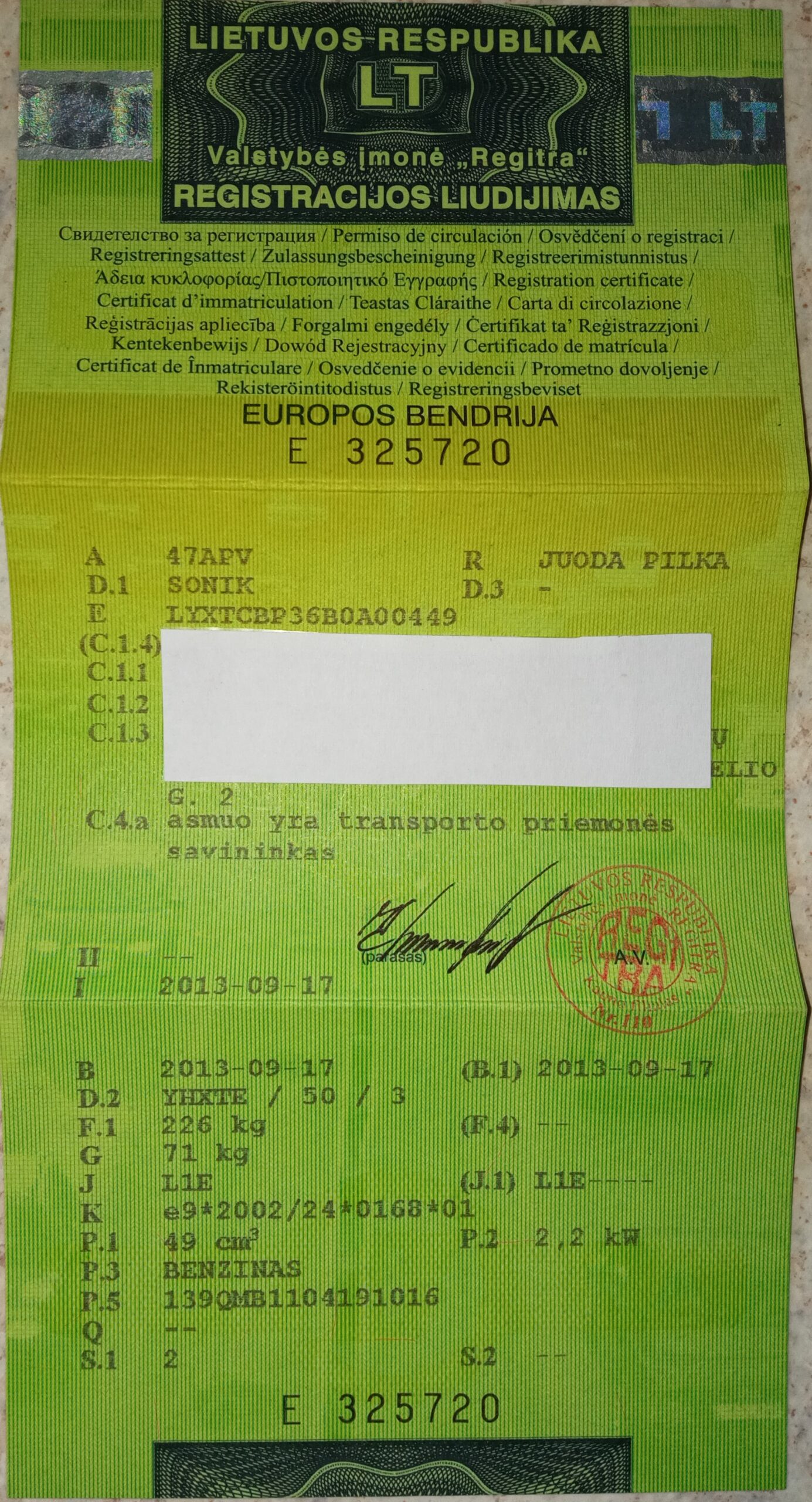 Parduodu motorolerį SONIK