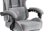 Premium klasės, ergonomiška „Dowinx” žaidimų kėdė (Gray-Pink).