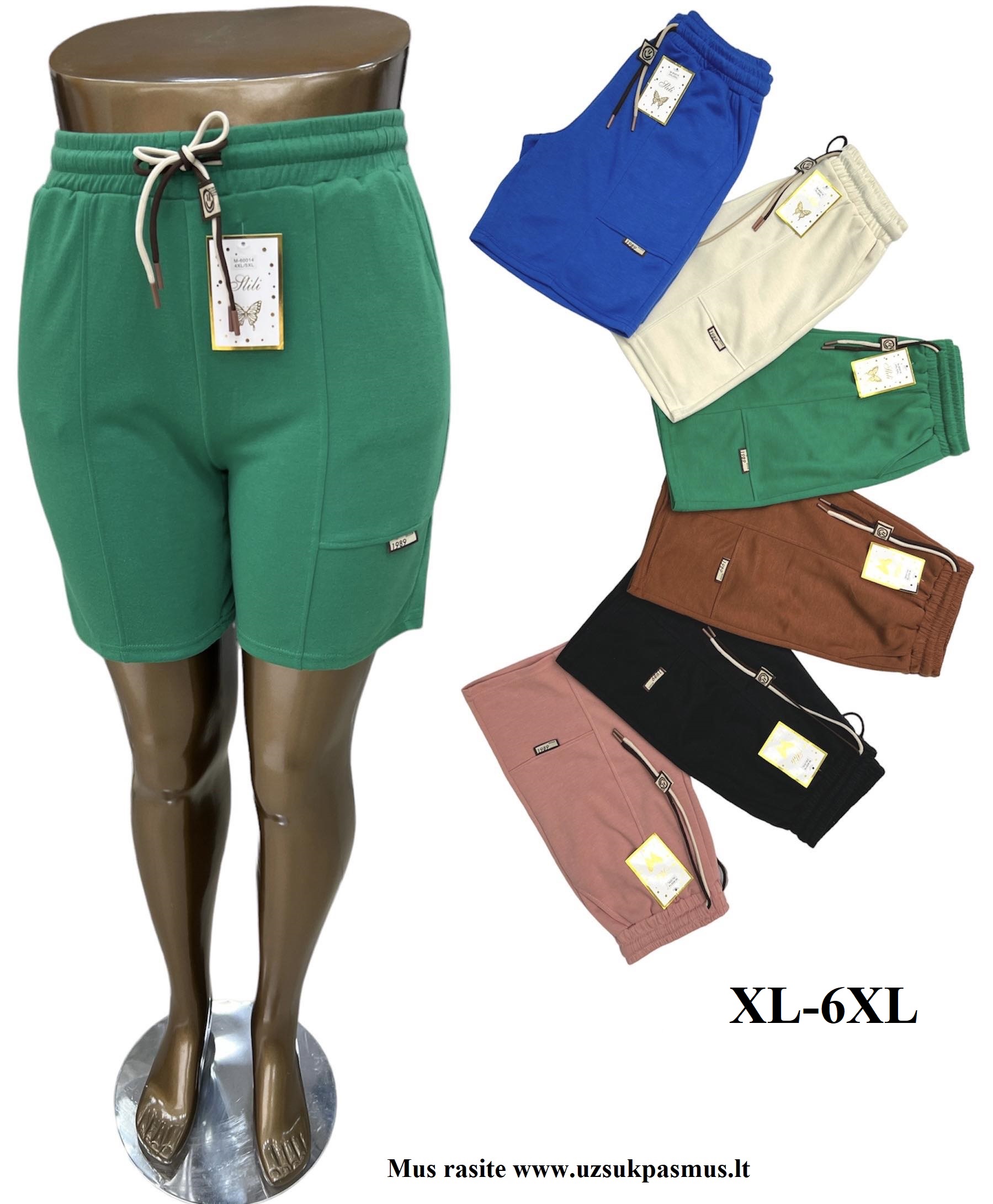 Trikotažiniai šortai apkūnesnėms