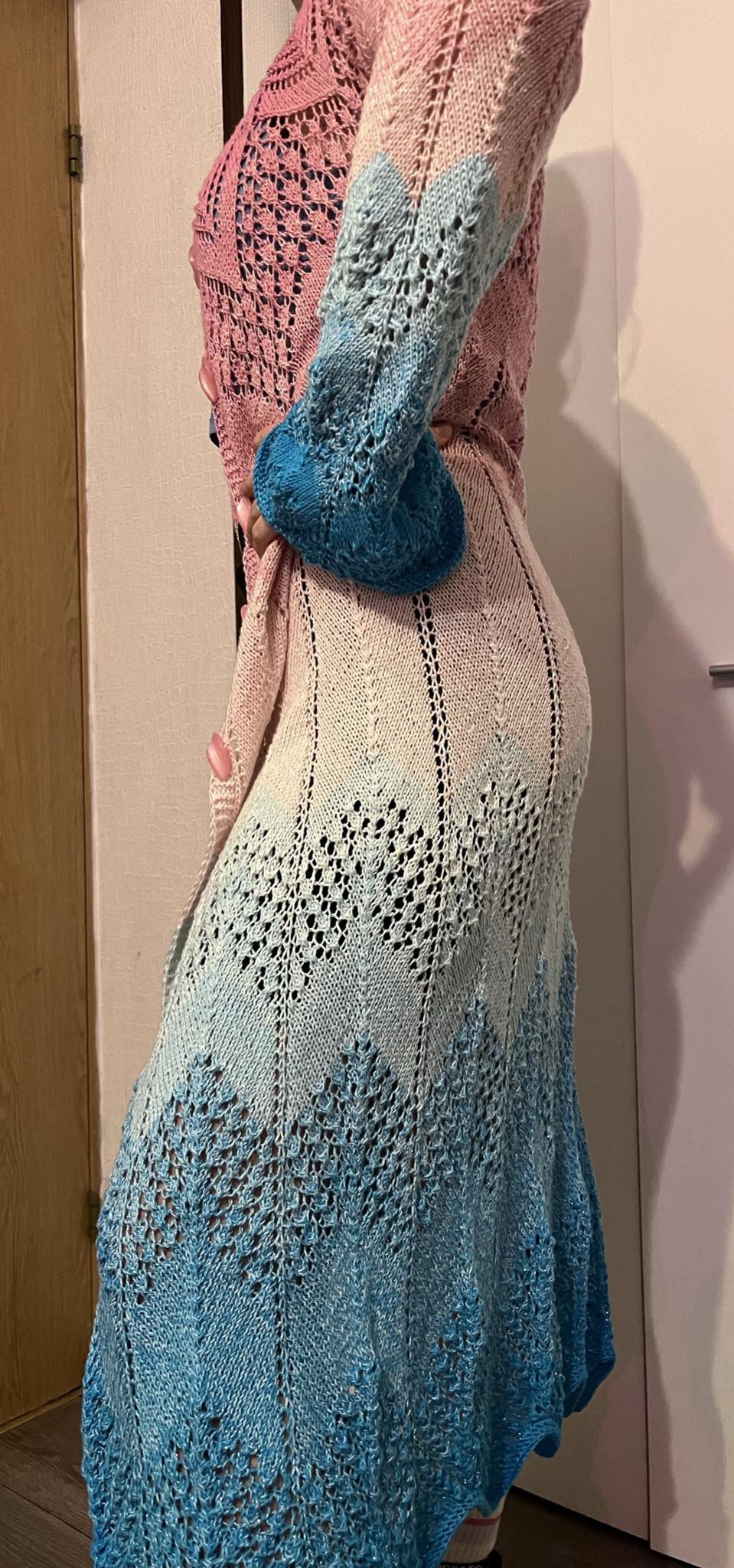 Rankų darbo megztas kardiganas