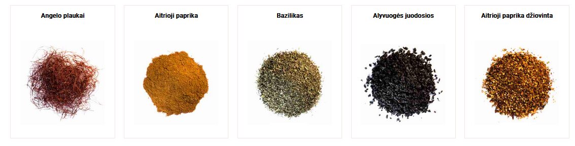 Prieskoniai, mišiniai, padažai, marinatai