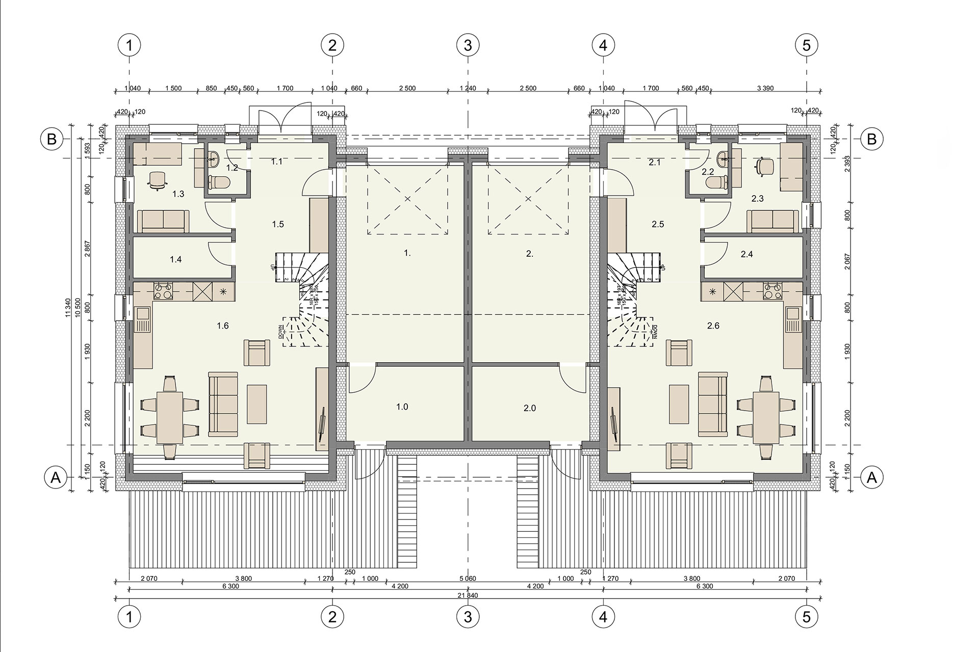 Parduodu neįrengtą dvibutį gyvenamą namą.