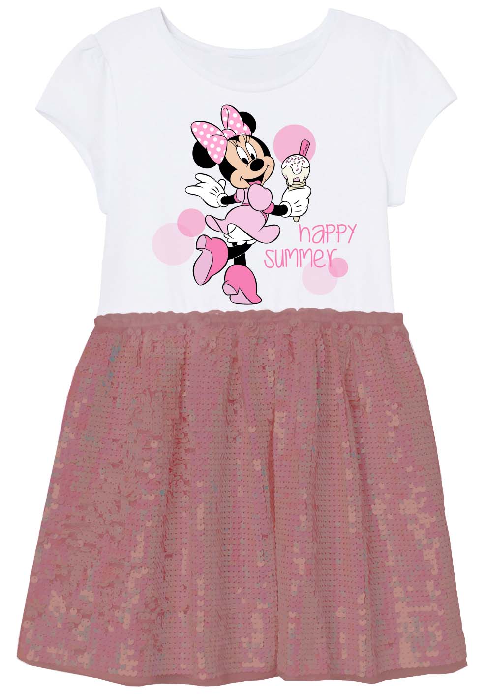 Minnie Mouse suknelė su blizgančiu tiuliu